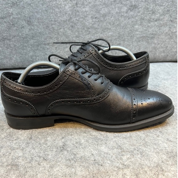 Kenneth Cole Black Leather Wingtip Oxford Dress Shoes‎ Business Formal Men's 10 - Picture 7 of 9